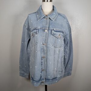 Playboy By Pacsun Embroidered Bunny Denim Oversized Jacket